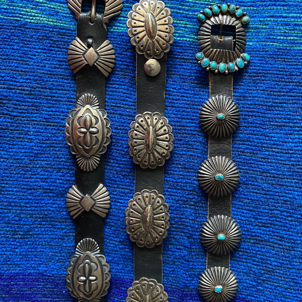 Native American Silver and Turquoise Concho Belts